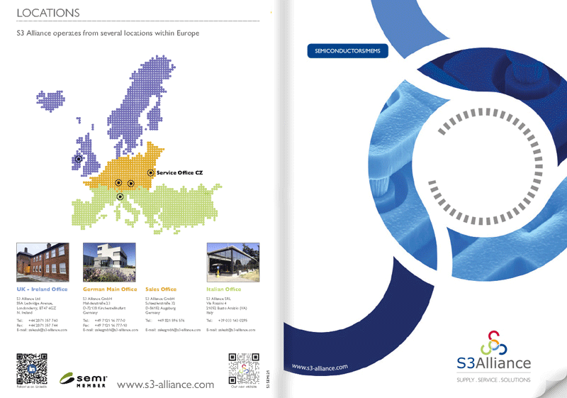 Front- and backpage of the SEMICONDUCTOR brochure from S3 Alliance