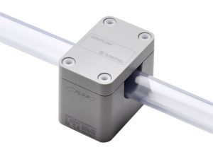 Liquid Flow Measurement and Bubble Detection. Ultrasonic Clamp-On Flow Sensor SEMIFLOW co.65 260pi v2.0 from Sonotec