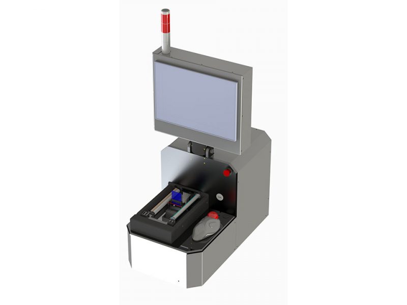 Grafic of the ID Reader from R2D, designed for 200mm notch or 6" flat aligner with OCR