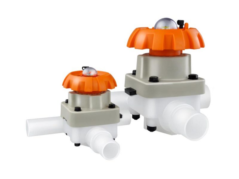 Two HP PVDF Diaphragm Valves from Asian Valve in different sizes.